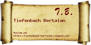 Tiefenbach Bertalan névjegykártya